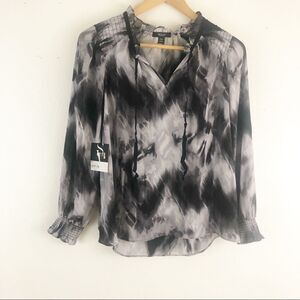 Simply Vera  printed long sleeve ruffle neck size PXS. New with tags